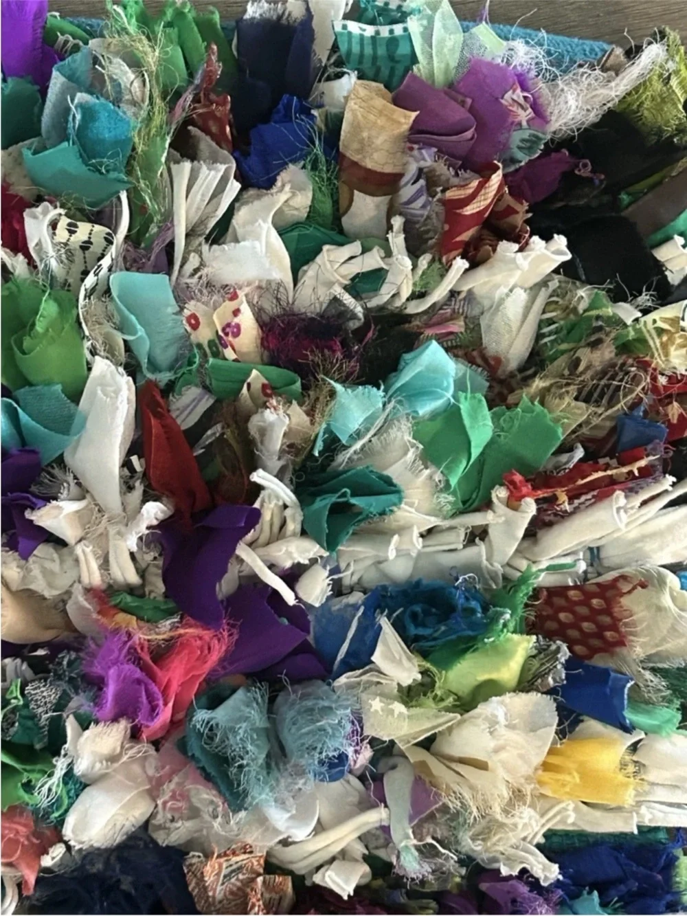 Shaggy Fabric‎ Accent Rag Rug Bright Multicolor 20” x 32” - NWOT